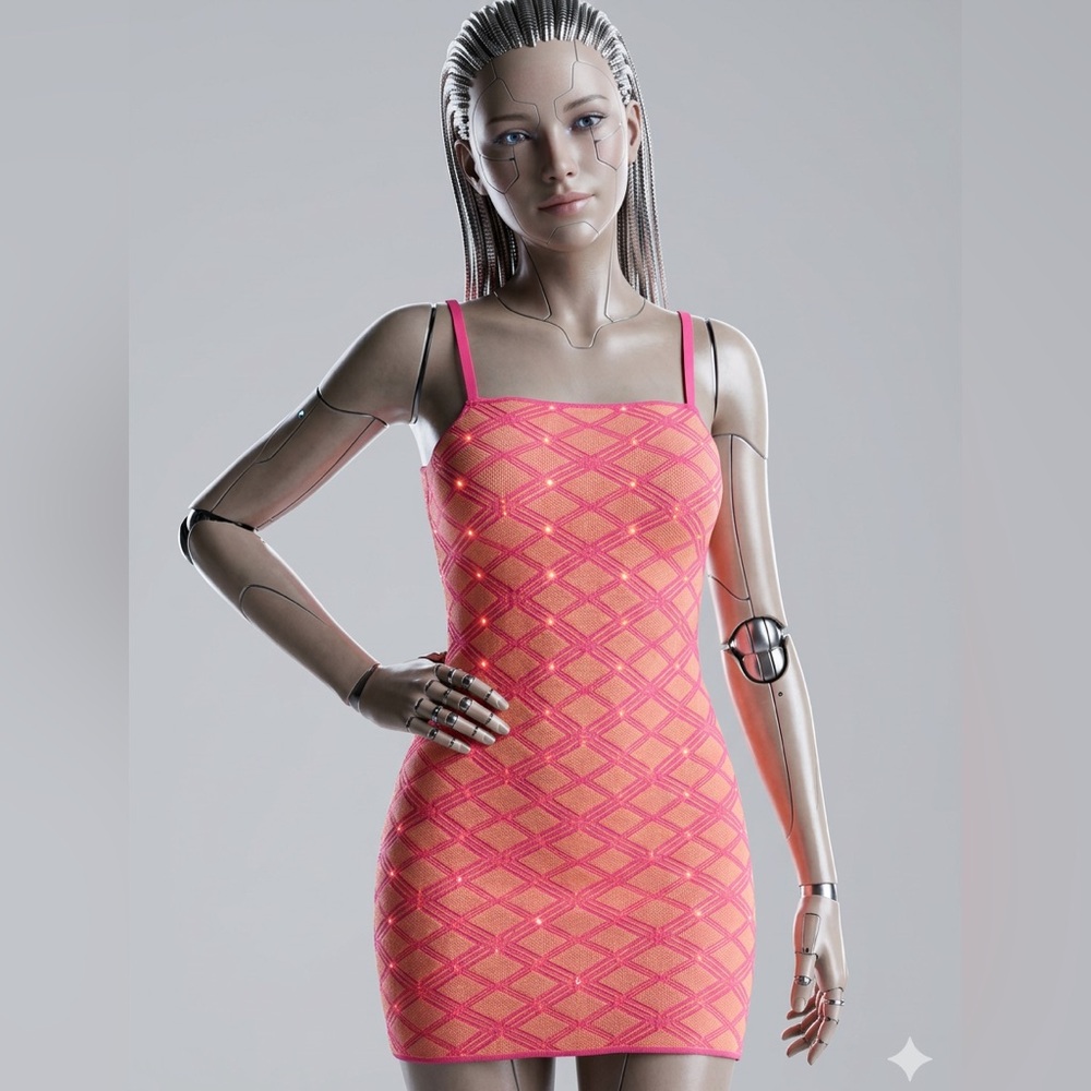 Zara Pink and Coral Patterned Mini Dress